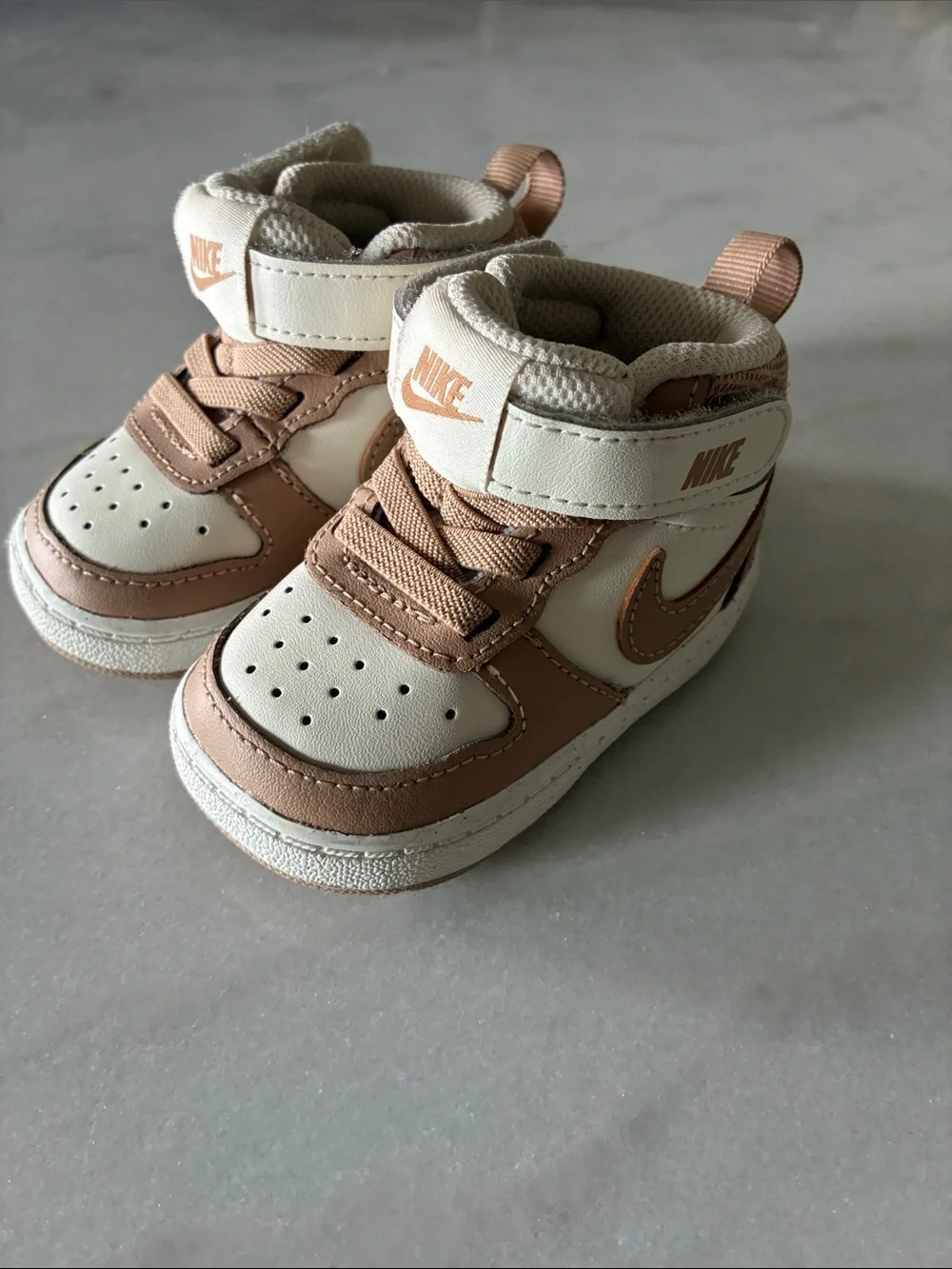 Nike Toddler High-Top Sneakers in Cream & Rose